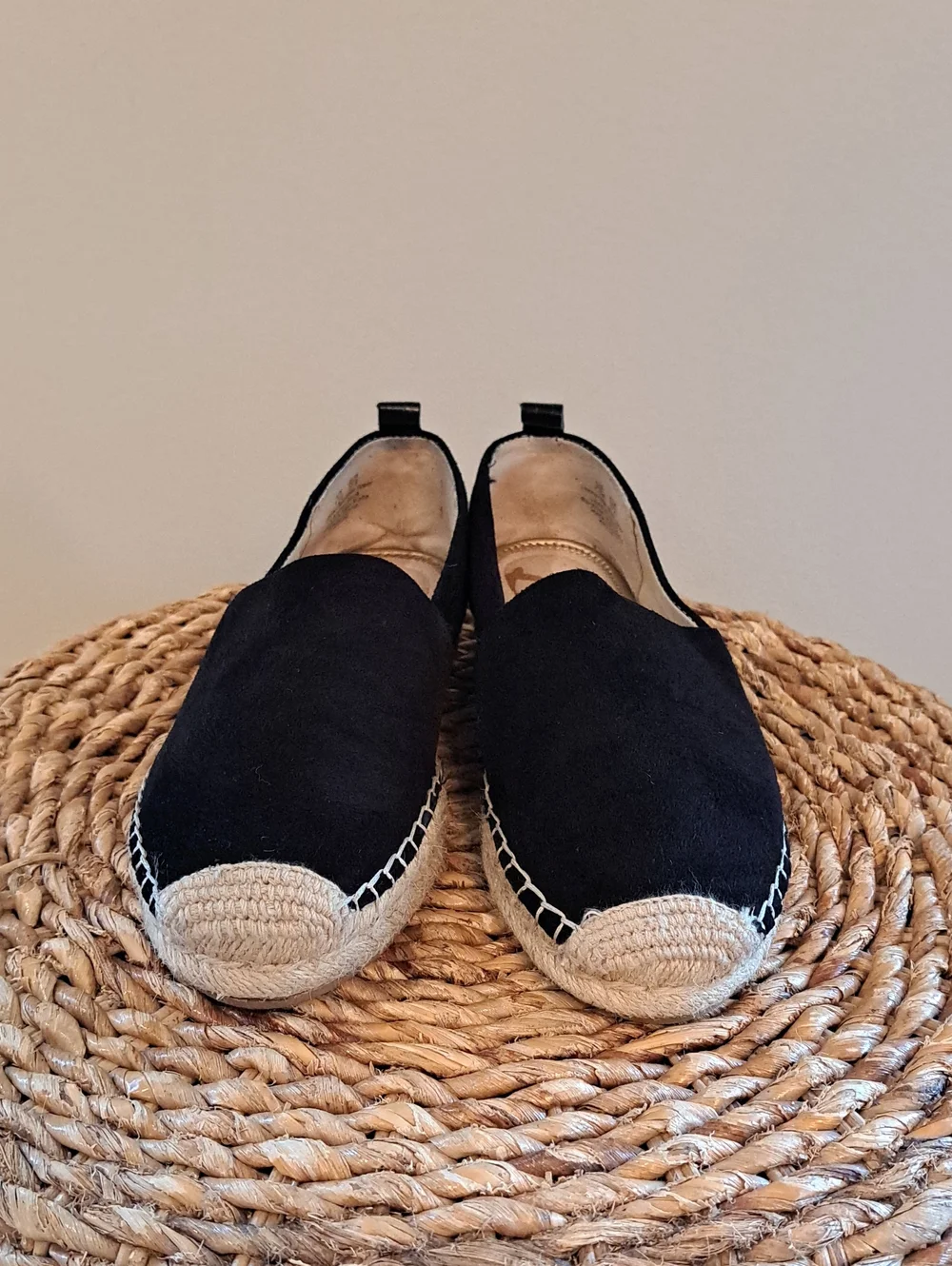 Sam Edelman Womens Khloe Black Suede Preppy/Vacation Espadrille Loafers 7.5